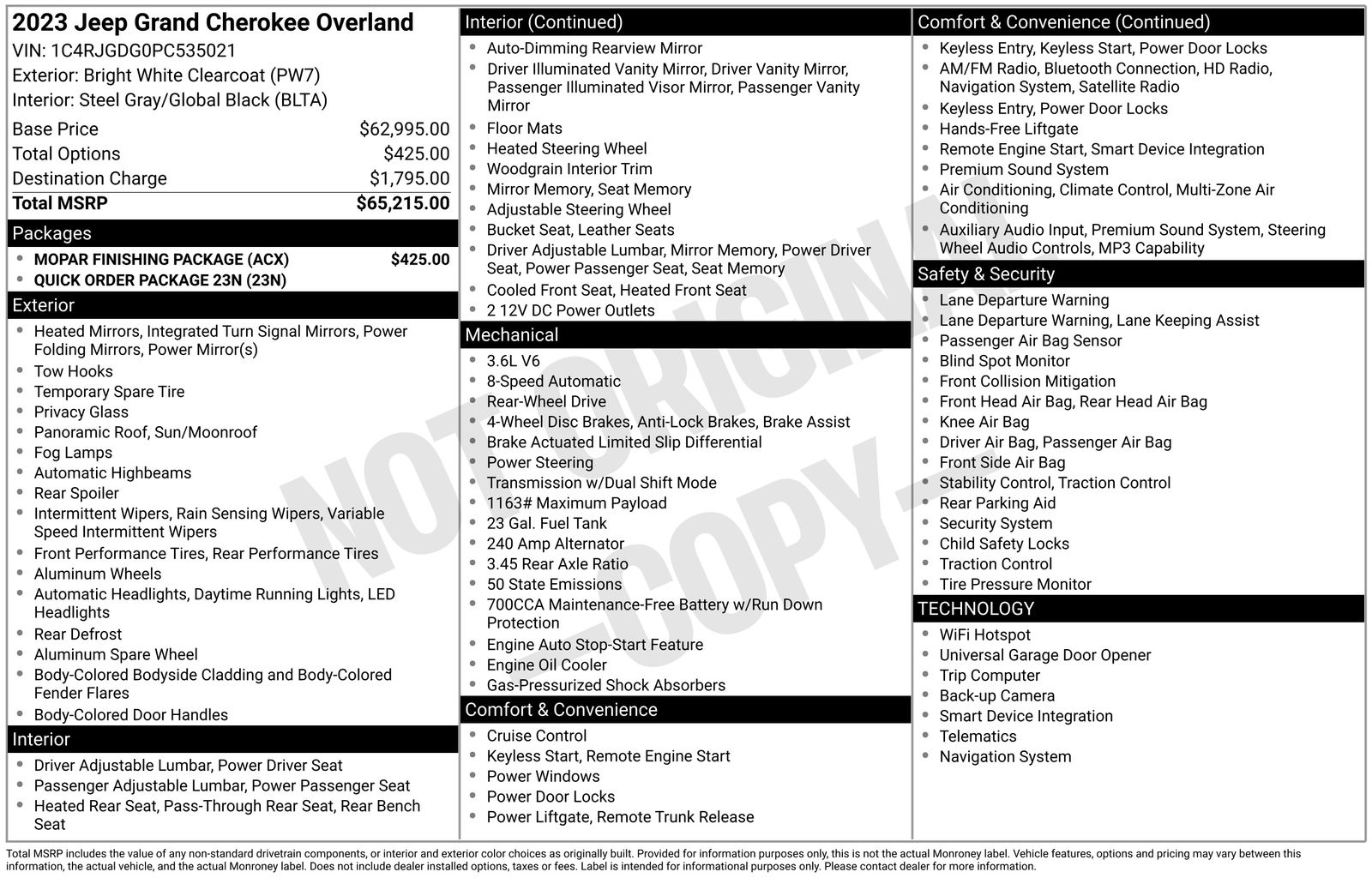 jeep grand cherokee 2023 1C4RJGDG0PC535021 image jeep grand cherokee 2023 1C4RJGDG0PC535021 image